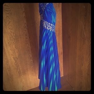 Sequin blue silky dress